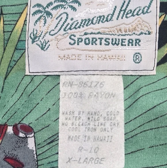 Vintage Woody Car AOP Hawaiian Shirt Mens XL Aloha Diamond Head Sportswear USA - Picture 4 of 6